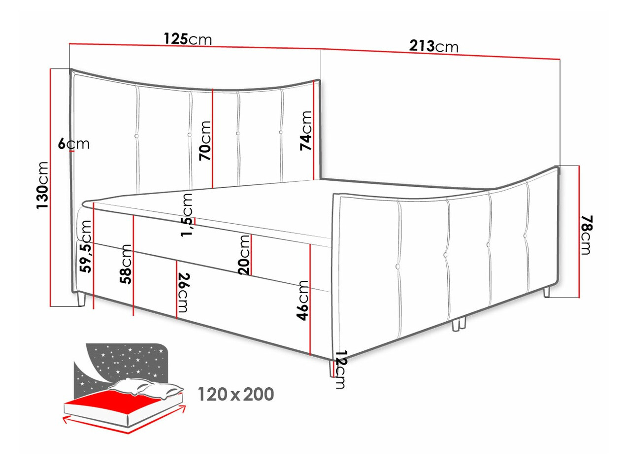 Continental bed Fons (Fresh 4)