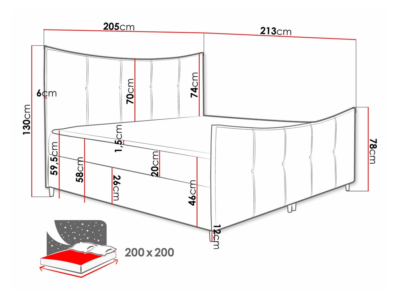Continental bed Fons (Fresh 4)