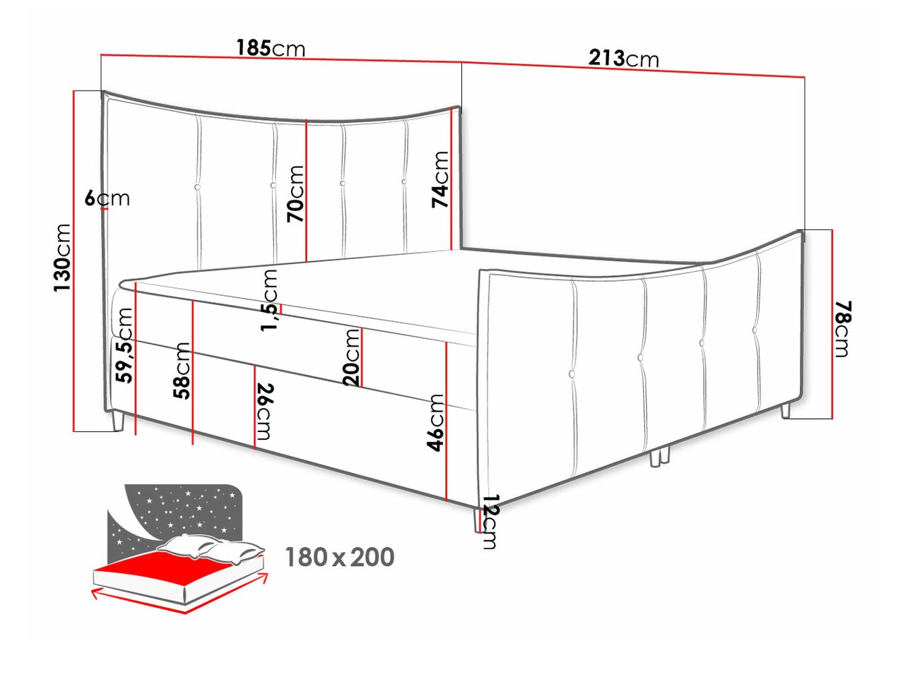Continental bed Fons (Fresh 4)