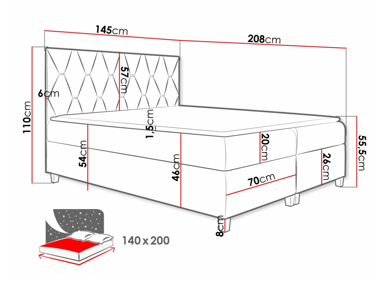Continental bed Nemus (Fresh 1)
