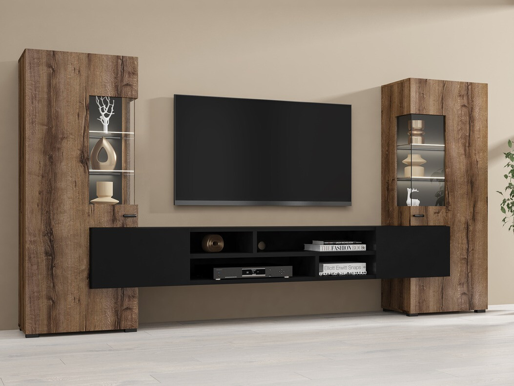Living room set Mondalo 101 (Monastery oak + Matte black)
