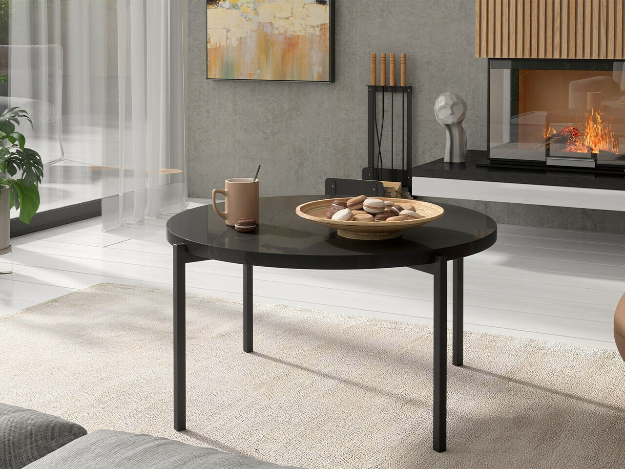 Coffee table Providence 176 (Glossy black + Black)