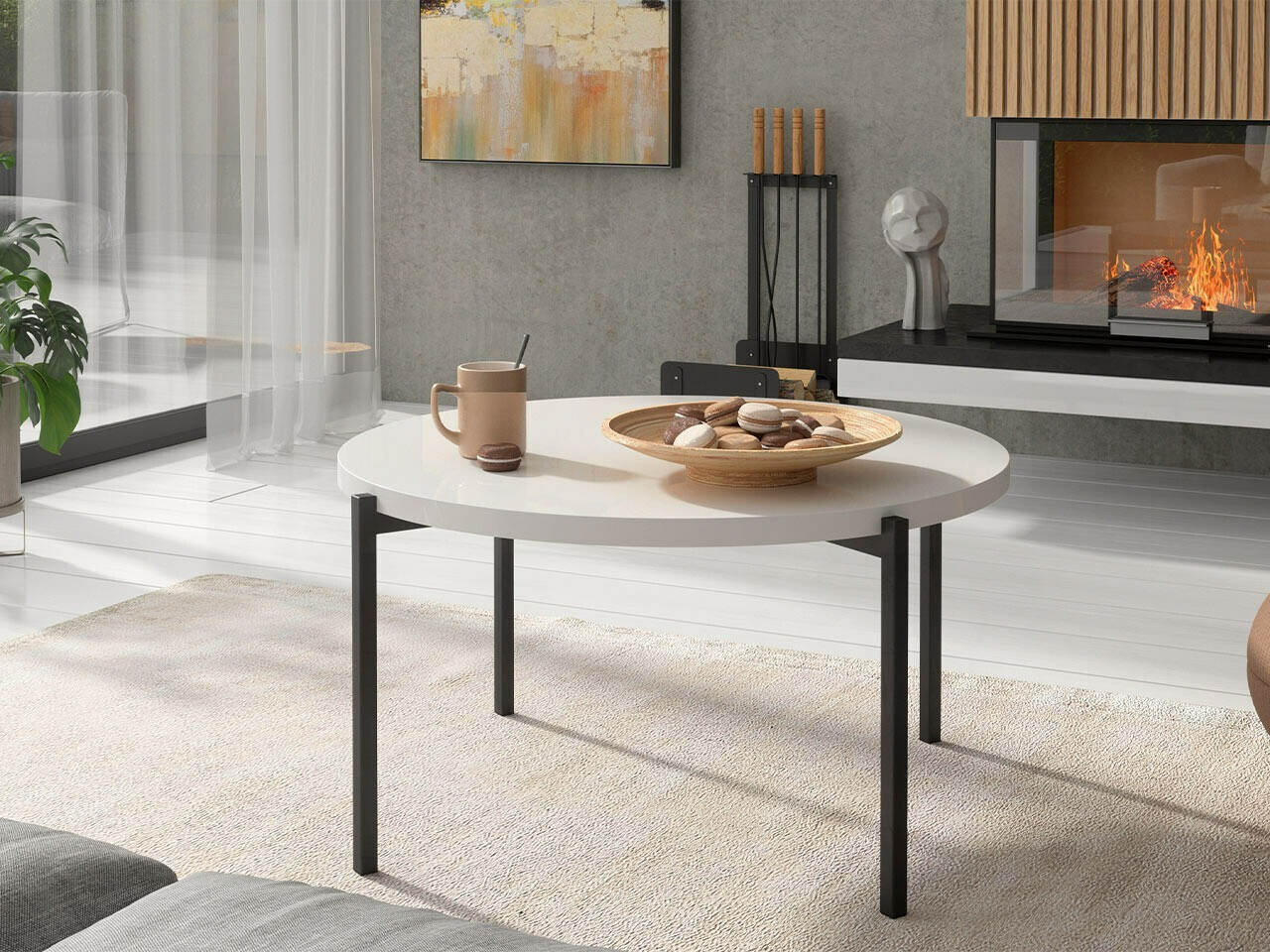 Coffee table Providence 176 (Glossy white + Black)