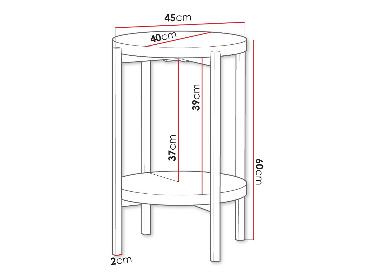 Side table Comfivo Cygnus (Artisan oak + Black)