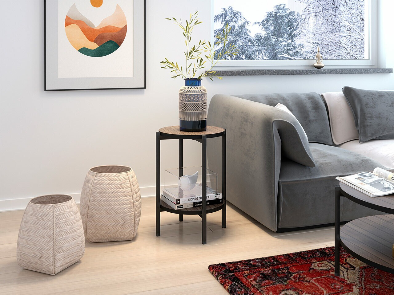 Side table Comfivo Cygnus (Brown + Black)