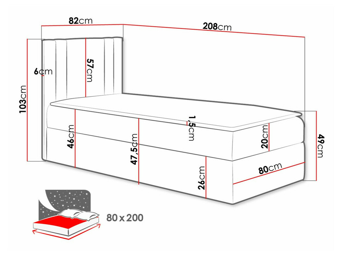 Continental bed Mel I (Kameleon 61)