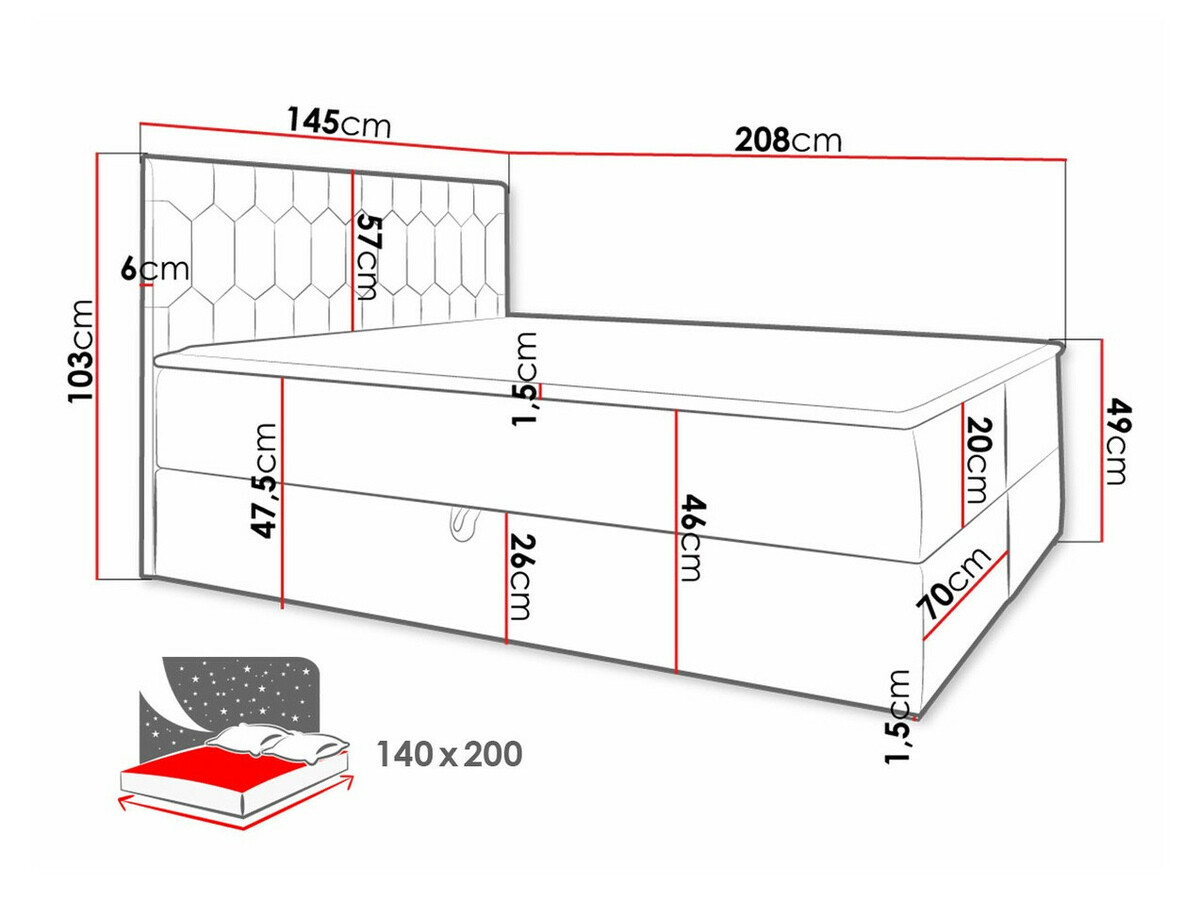 Continental bed Pons III (Fresh 4)
