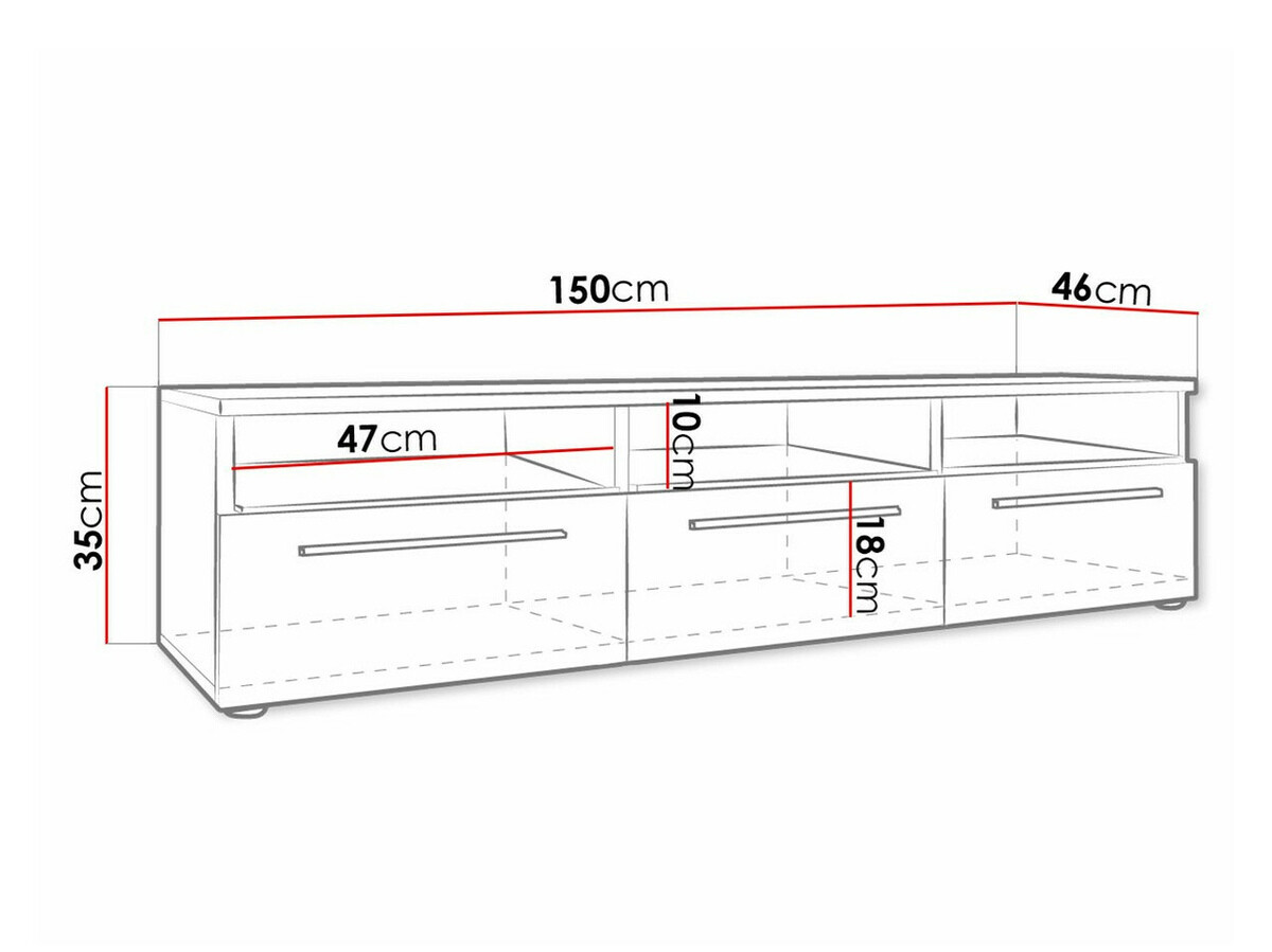 TV stand Uva I (White + Glossy white)
