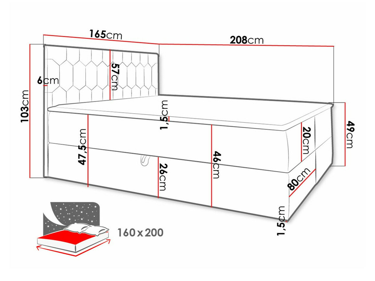 Continental bed Pons III (Fresh 4)