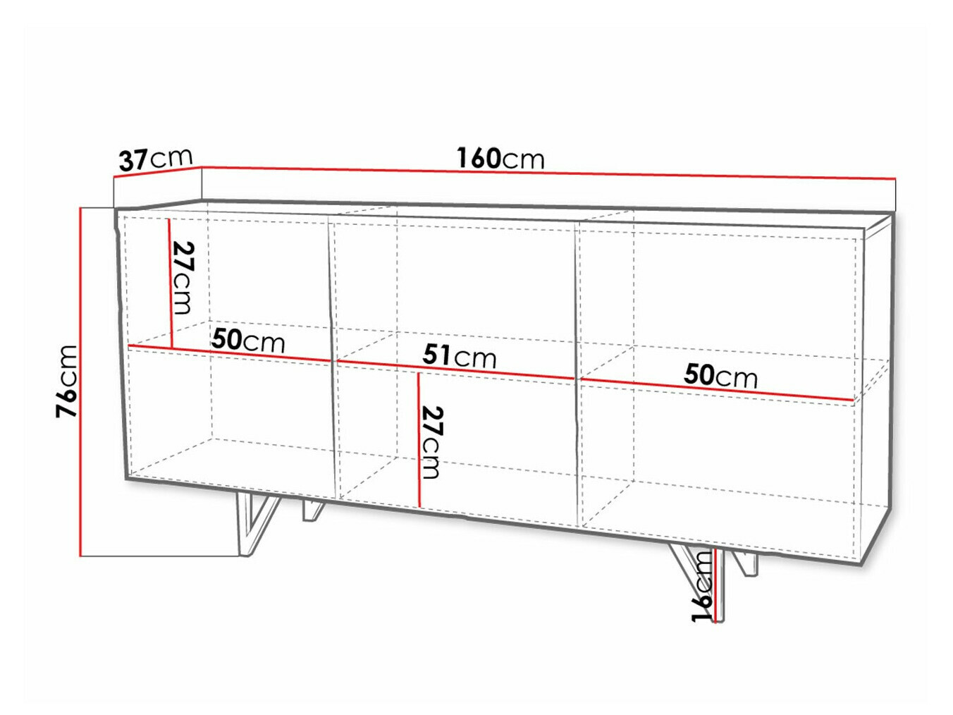 Sideboard Audis (White + Glossy white)