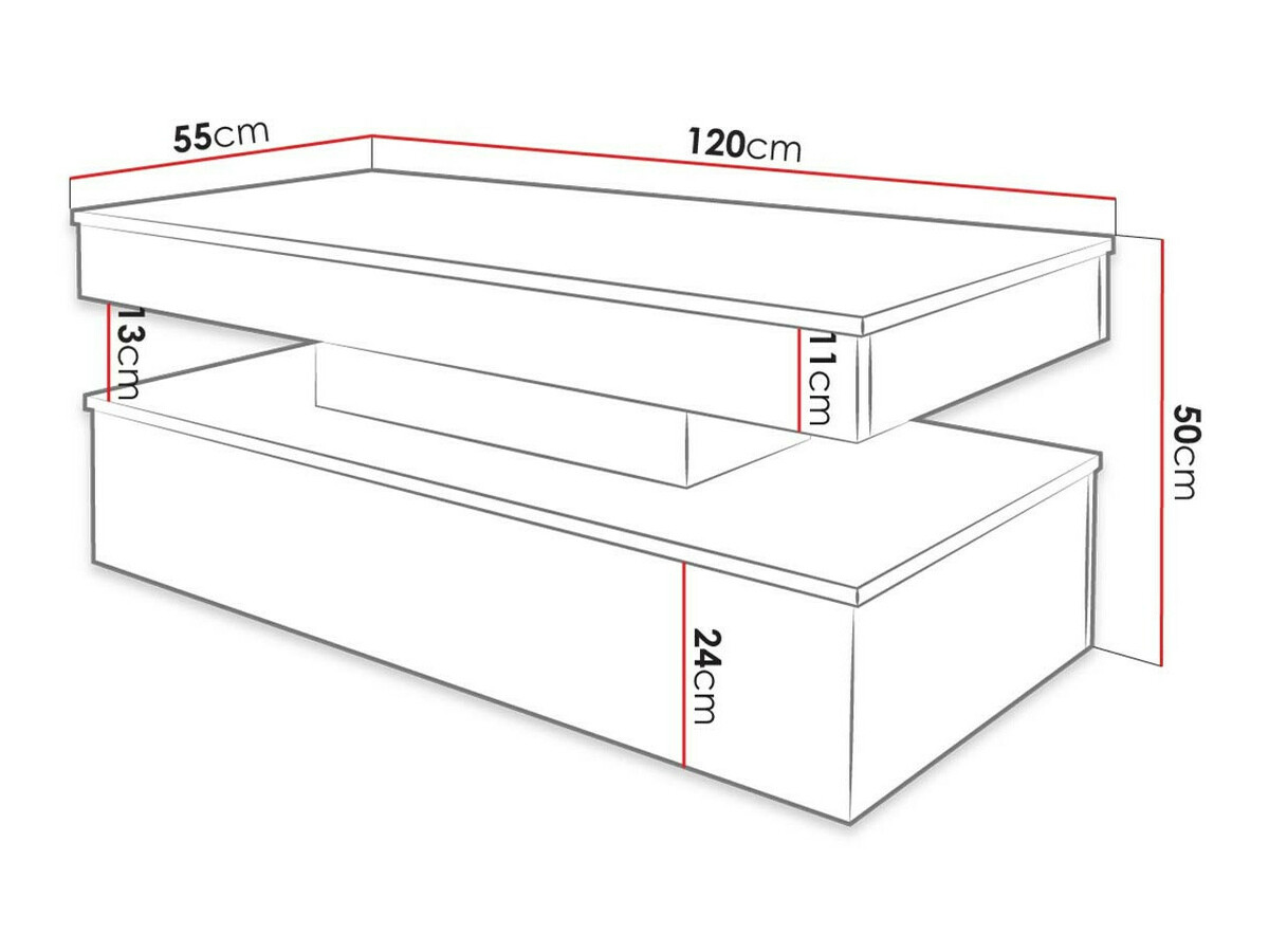 Coffee table Monfero (Black + Glossy black)