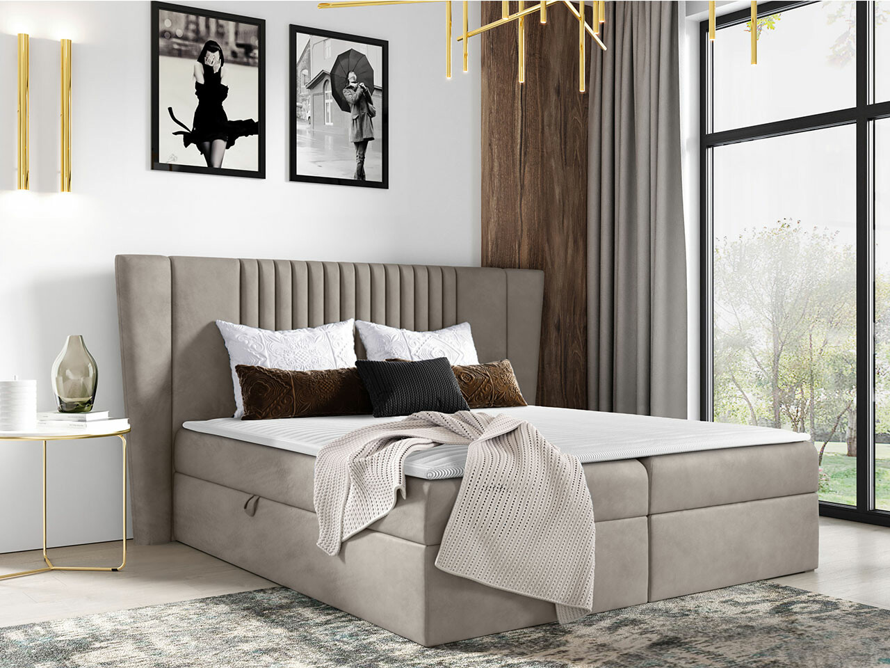 Continental bed Baltimore 184 (Magic Velvet 2209)