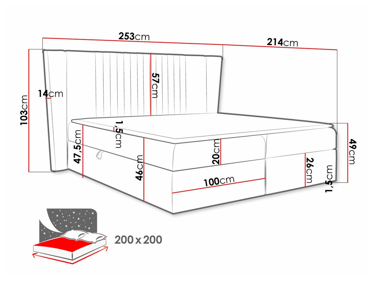 Continental bed Fenestra (Magic Velvet 2260)