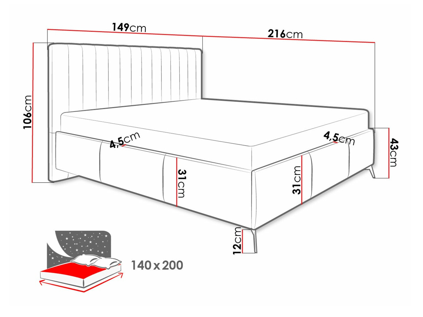 Bed ComfiDream Onana (Fresh 01)