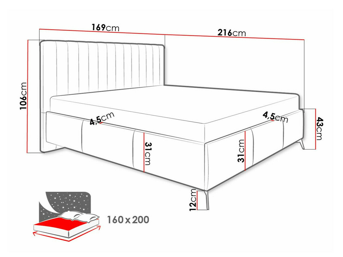 Bed ComfiDream Onana (Fresh 13)