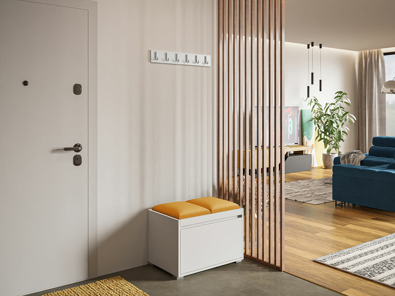 Hallway set Comfivo Pinus VI (White + Manila 32)