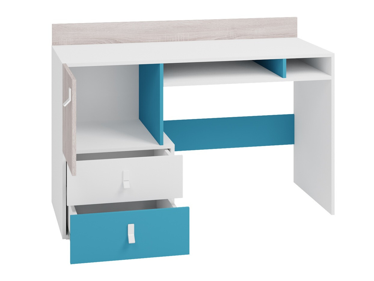 Children's room set Camteso 115 (White + Oak + Turquoise)