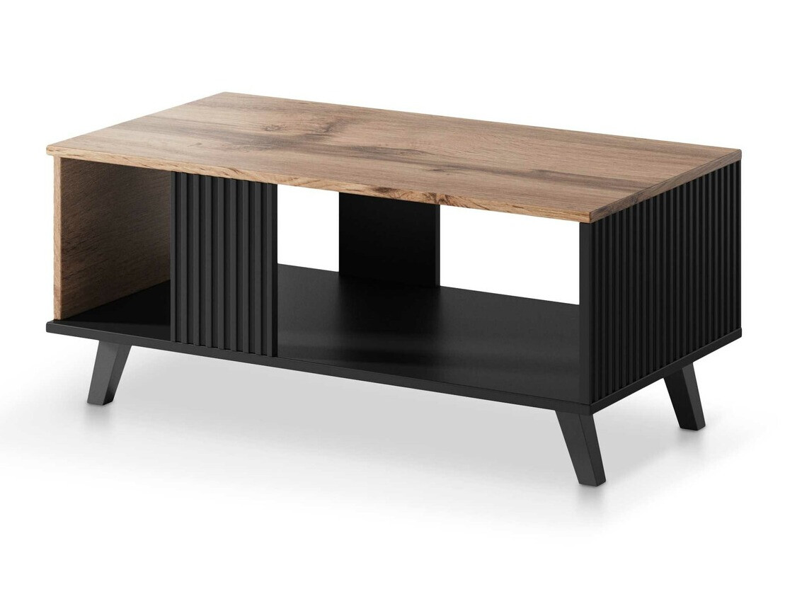 Coffee table Luelia 118 (Black + Wotan Oak)
