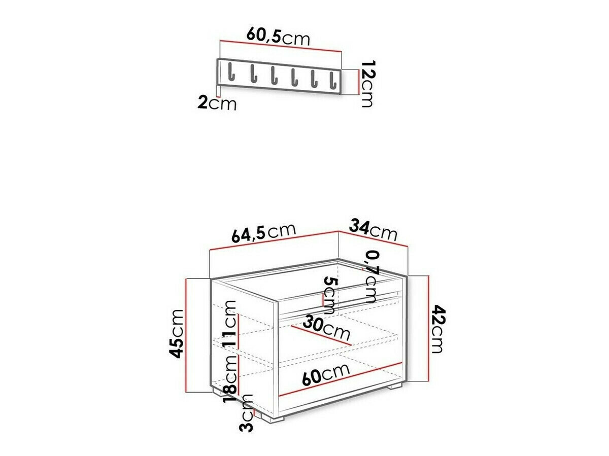 Hallway set Comfivo Pinus V (White + Manila 32)