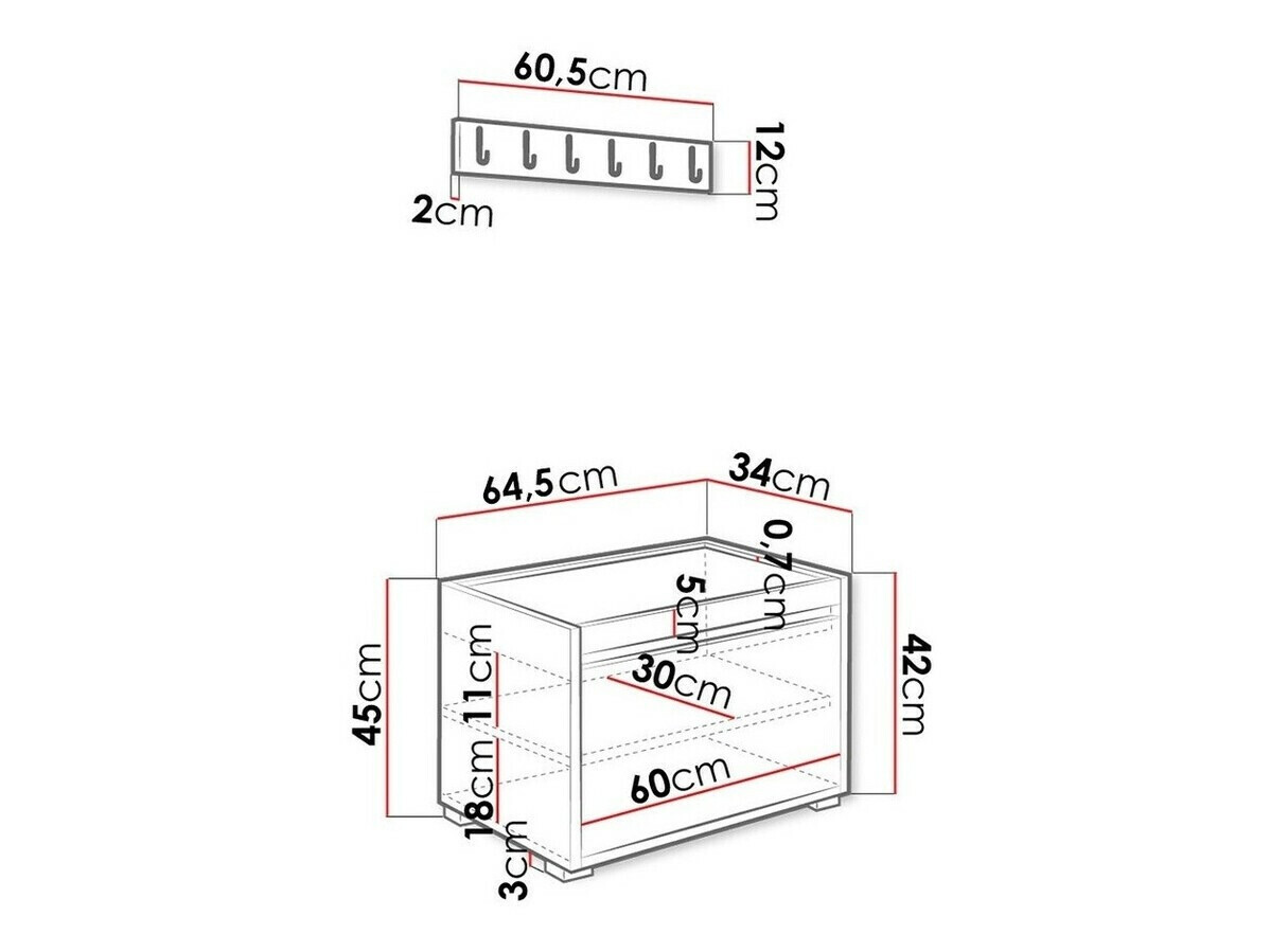 Hallway set Comfivo Pinus VIII (White + Manila 32)