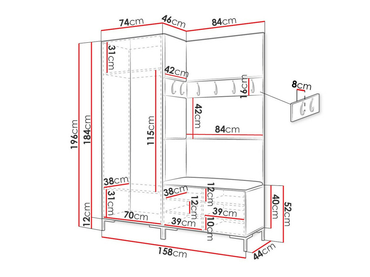 Hallway set Nomal I (Craft oak)