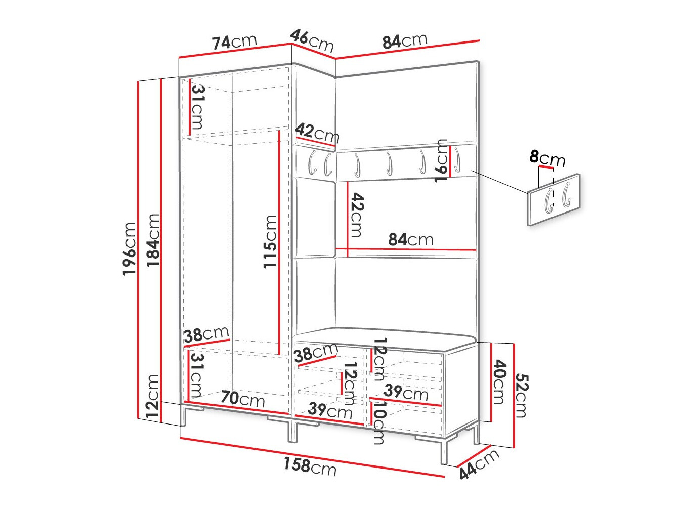 Hallway set Nomal IX (Black)
