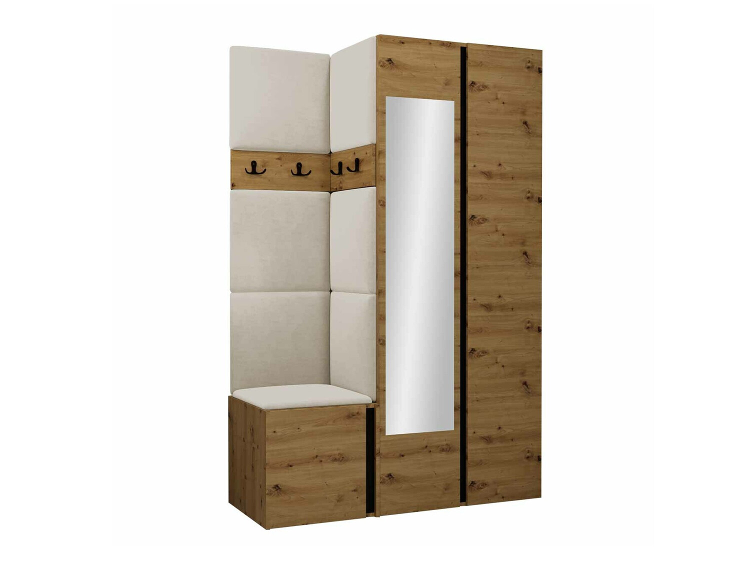 Hallway set Pinis XXVI (Artisan oak + Black)