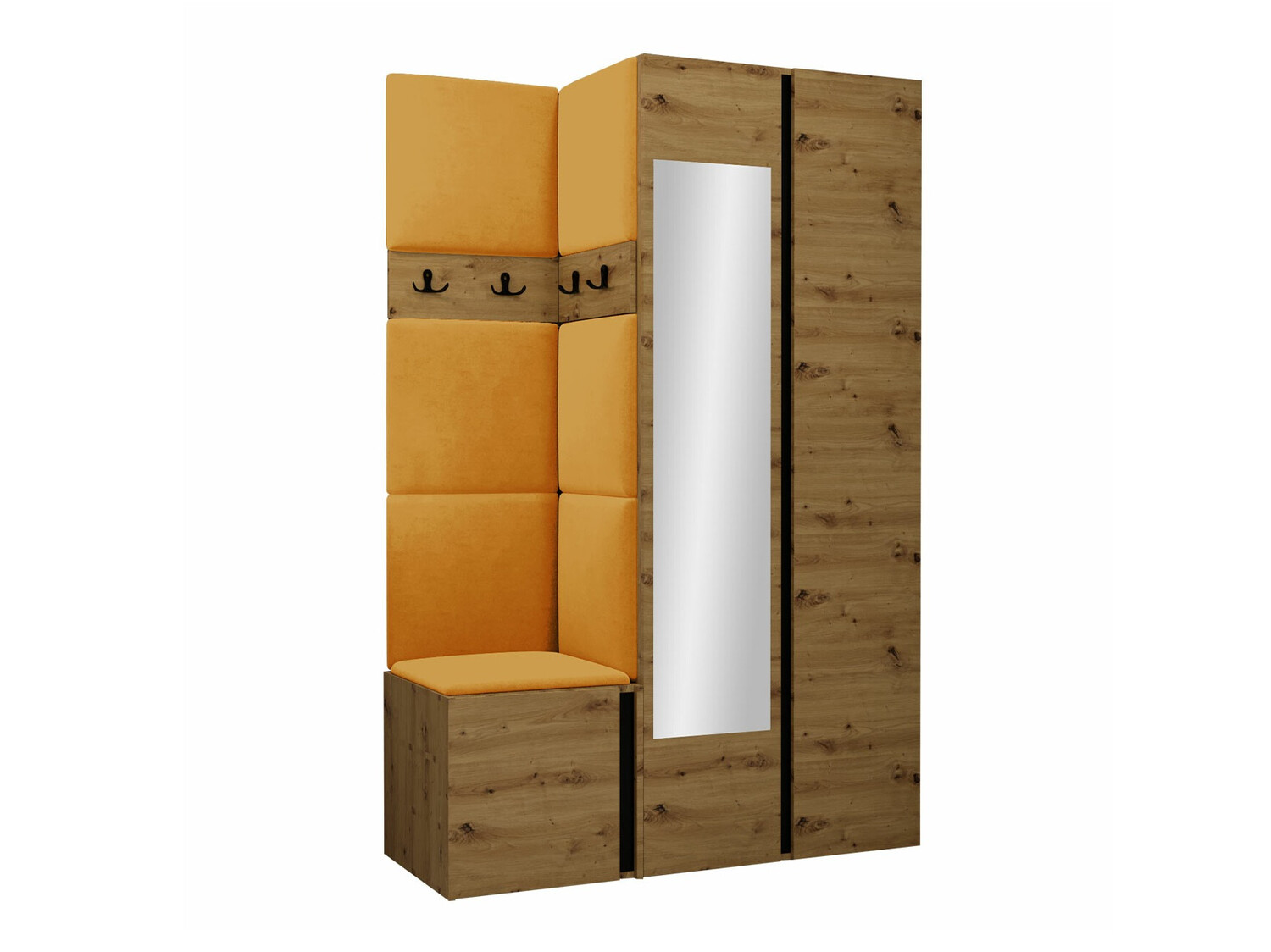 Hallway set Pinis XXVI (Artisan oak + Black)