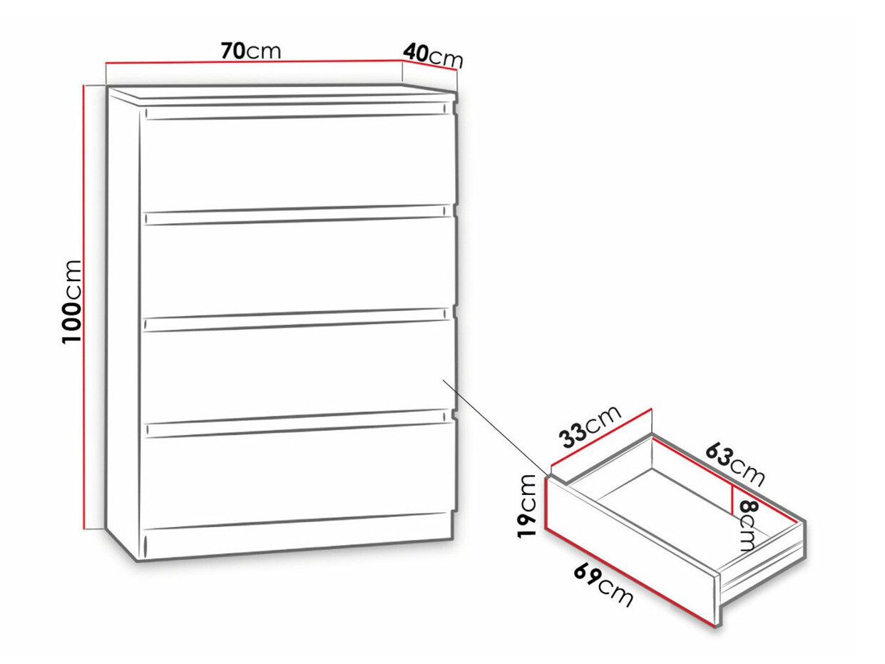 Chest of drawers Comfivo Structor I (Black)