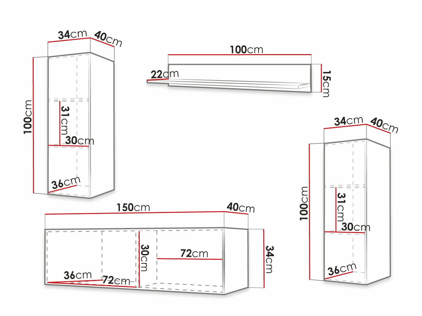 Living room set Anulio IX (Black)
