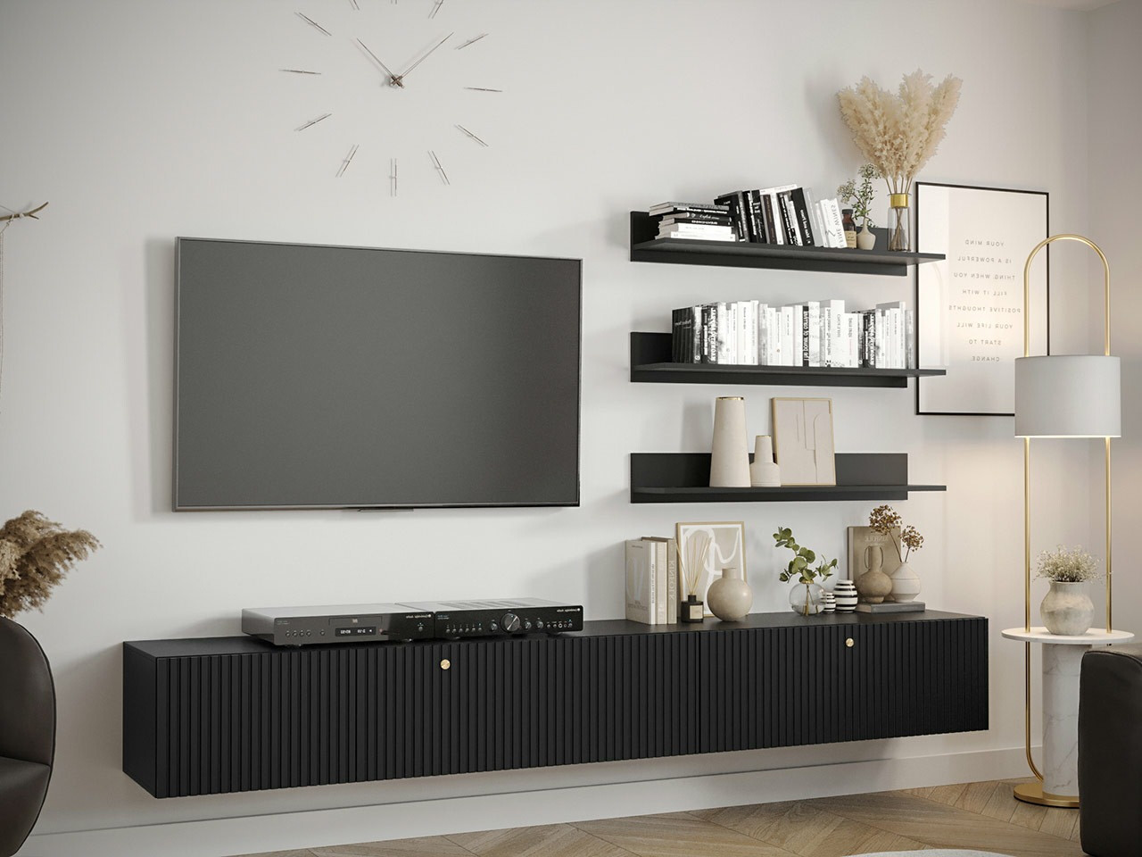 Living room set Elblaru 114 (Black)