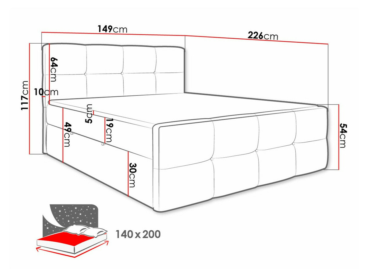 Continental bed ComfiDream Tirara (Fresh 13)
