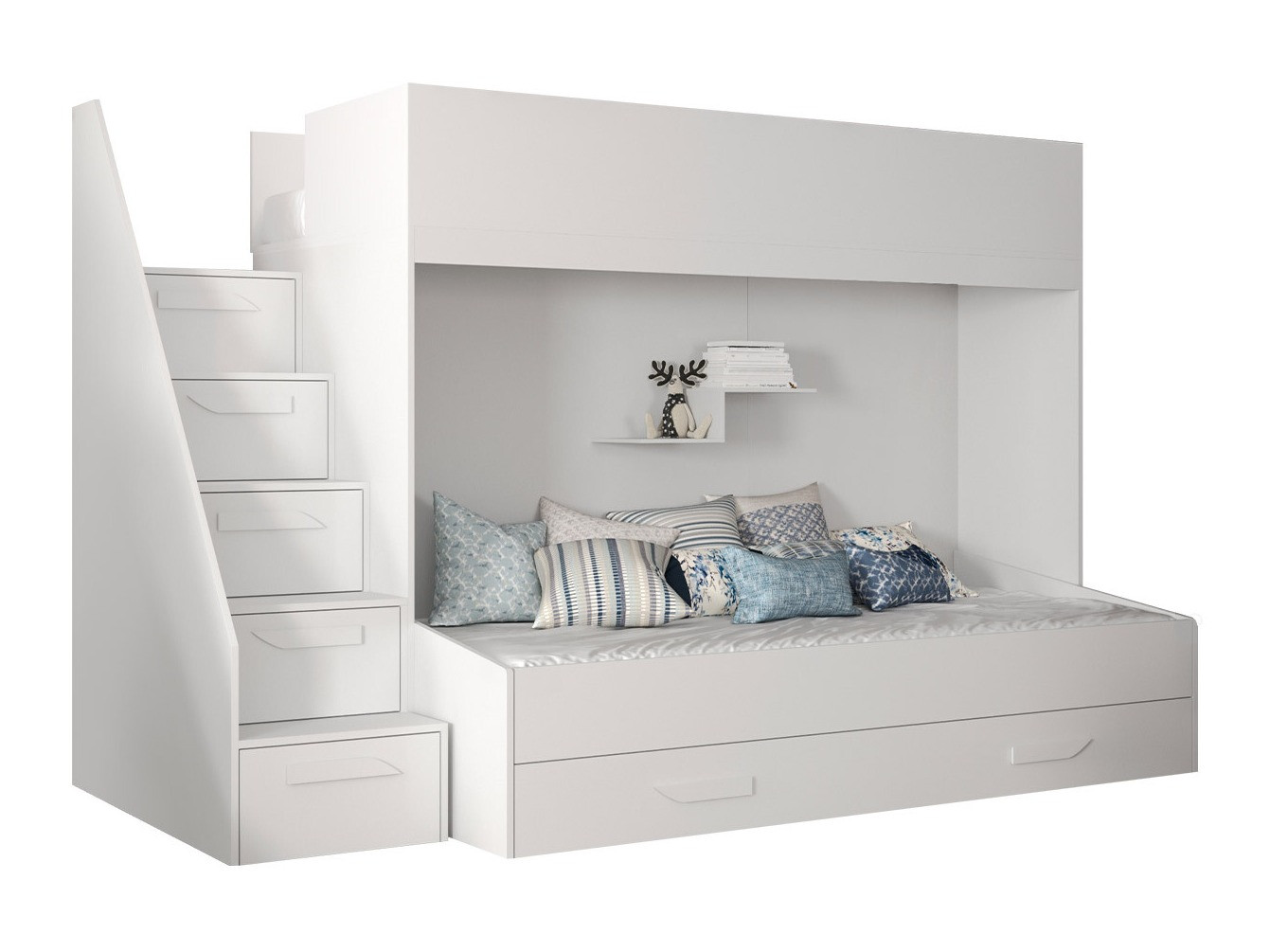 Bunk bed Hartford 356 (White + Glossy white)