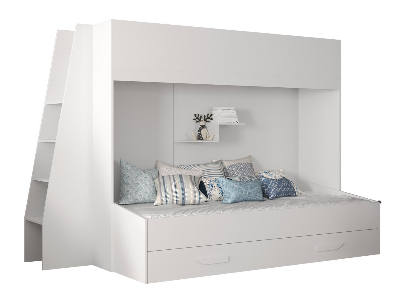 Bunk bed Hartford 357 (White + Glossy white)