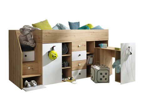 Loft bed Hartford 361 (Artisan oak + White)