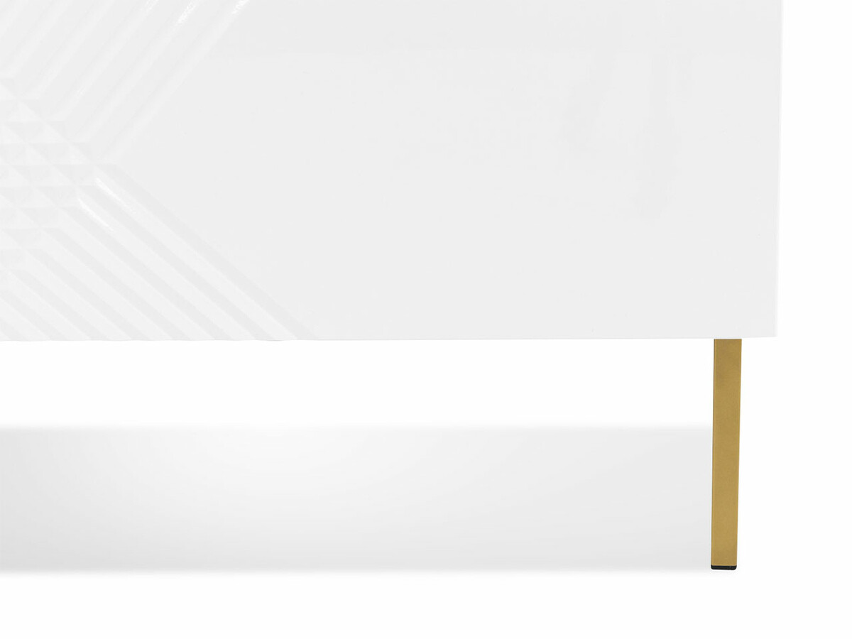 Bedside table Natar (White + Glossy white)