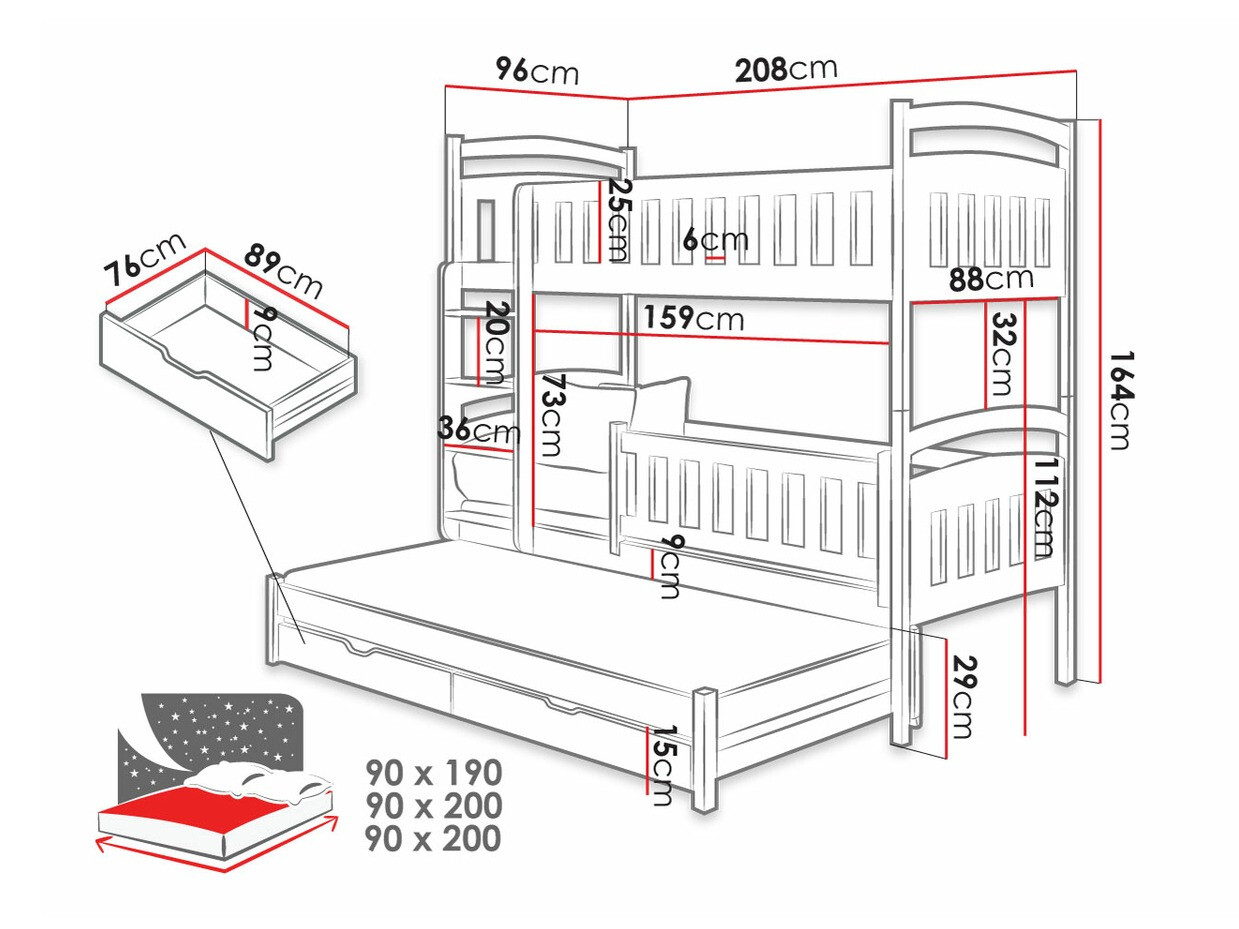 Bunk bed Vista 120 (White)