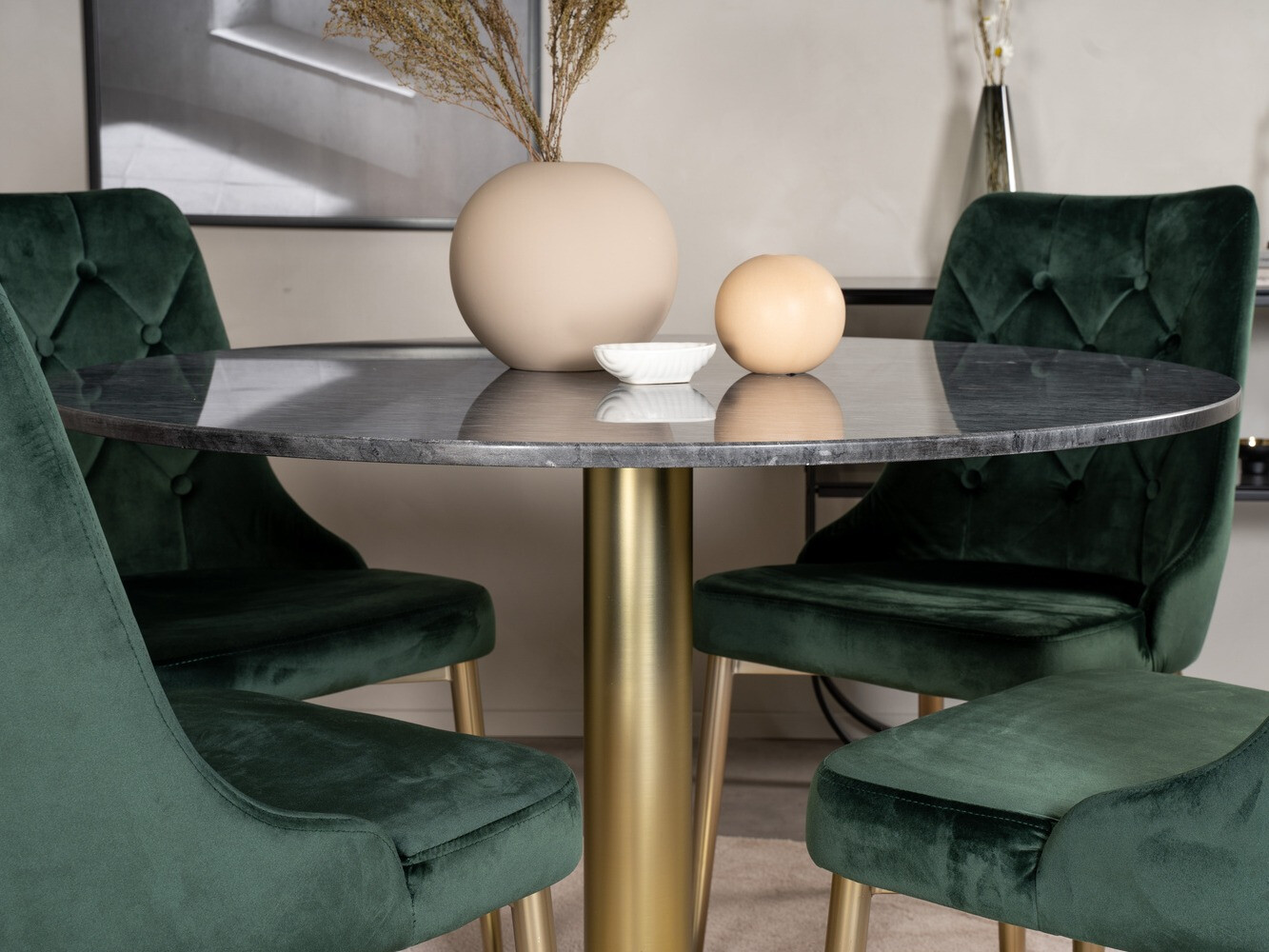 Dining set Dallas 370 (Green + Golden)
