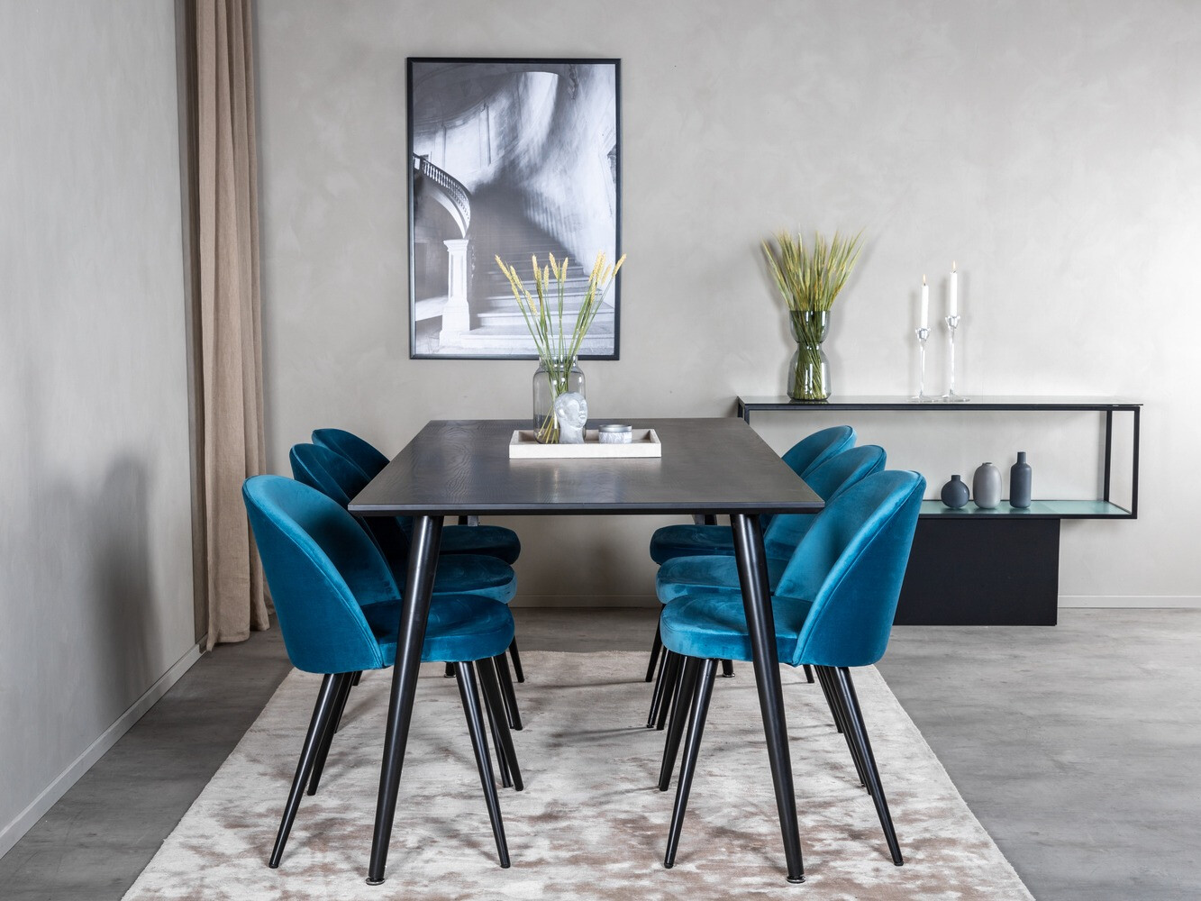 Dining set Dallas 1335 (Blue + Black)