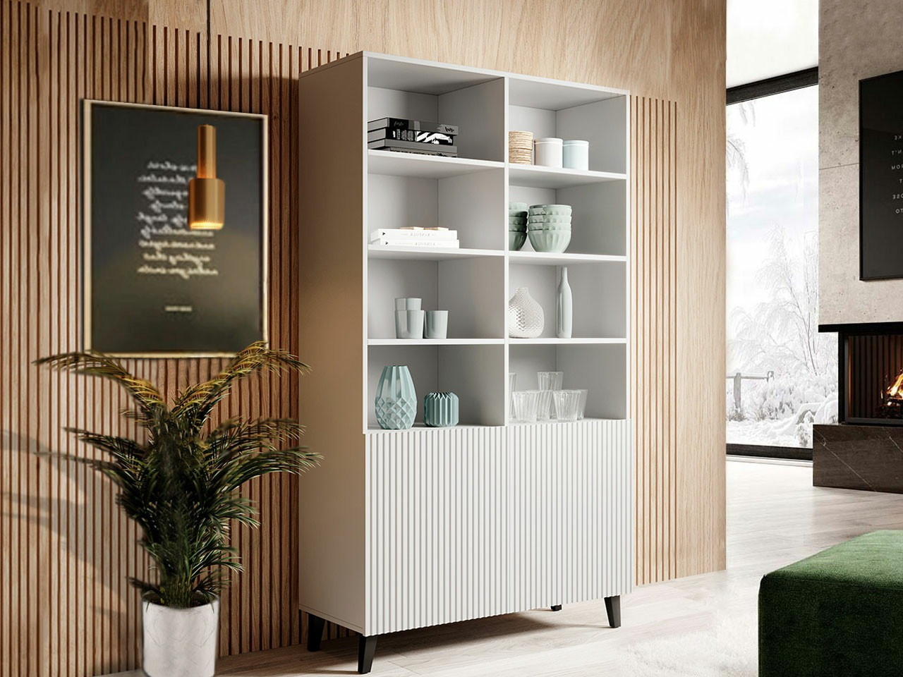 Bookcase Charlotte 177 (White + Black)