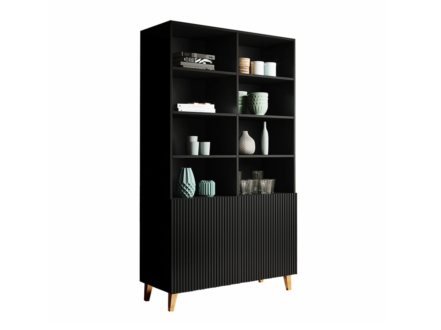 Bookcase Levmari 115 (Black + Golden)
