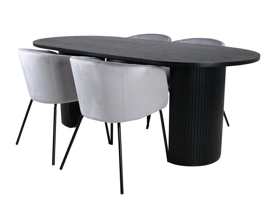 Dining set Dallas 3313 (Black + Light grey)