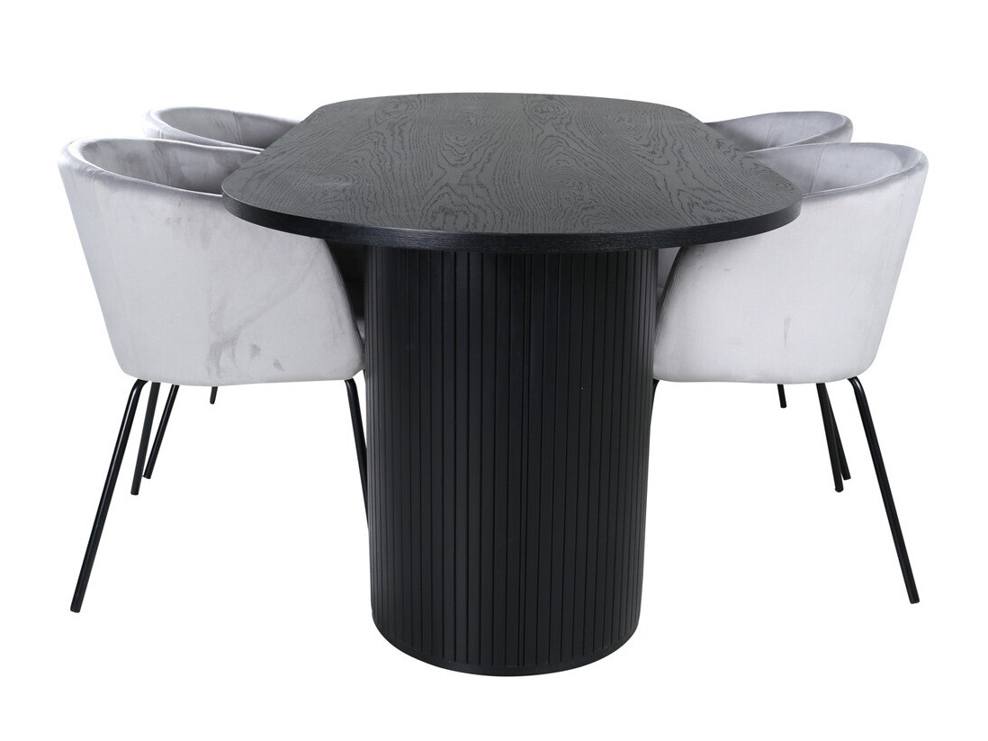 Dining set Dallas 3313 (Black + Light grey)