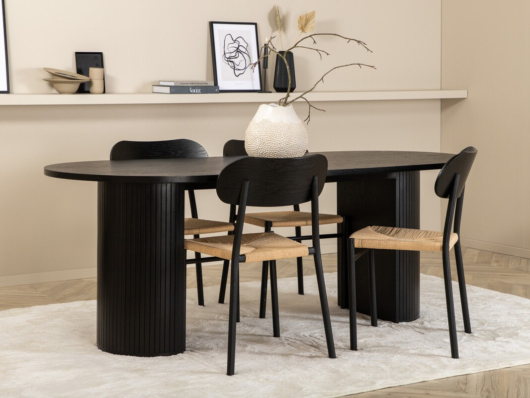 Dining set Dallas 3314 (Black + Light brown)
