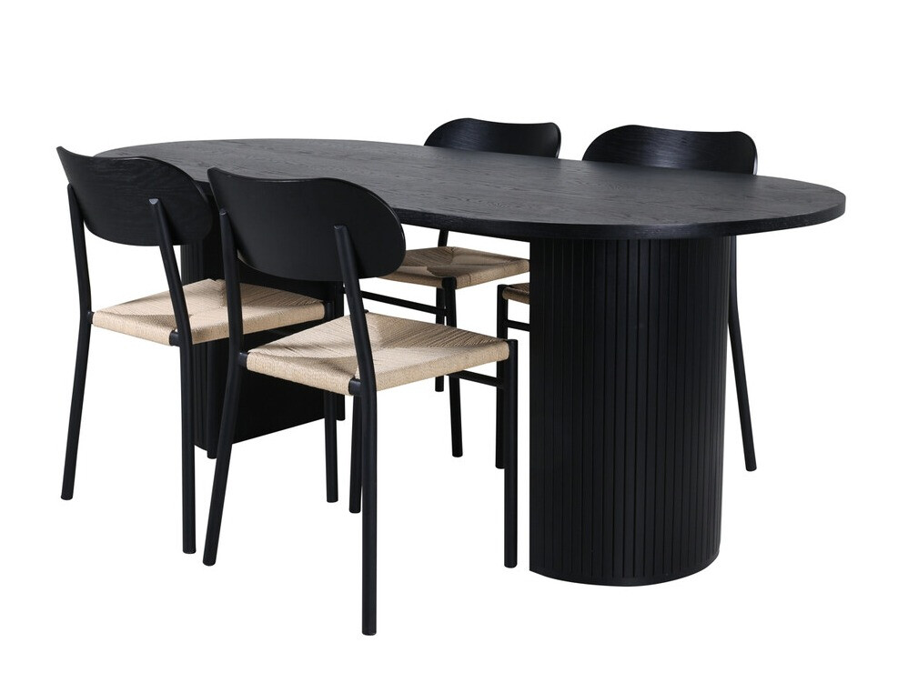 Dining set Dallas 3314 (Black + Light brown)