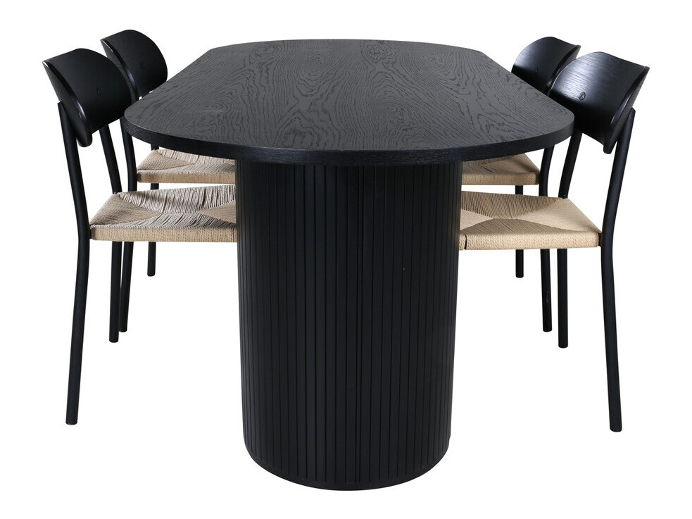 Dining set Dallas 3314 (Black + Light brown)