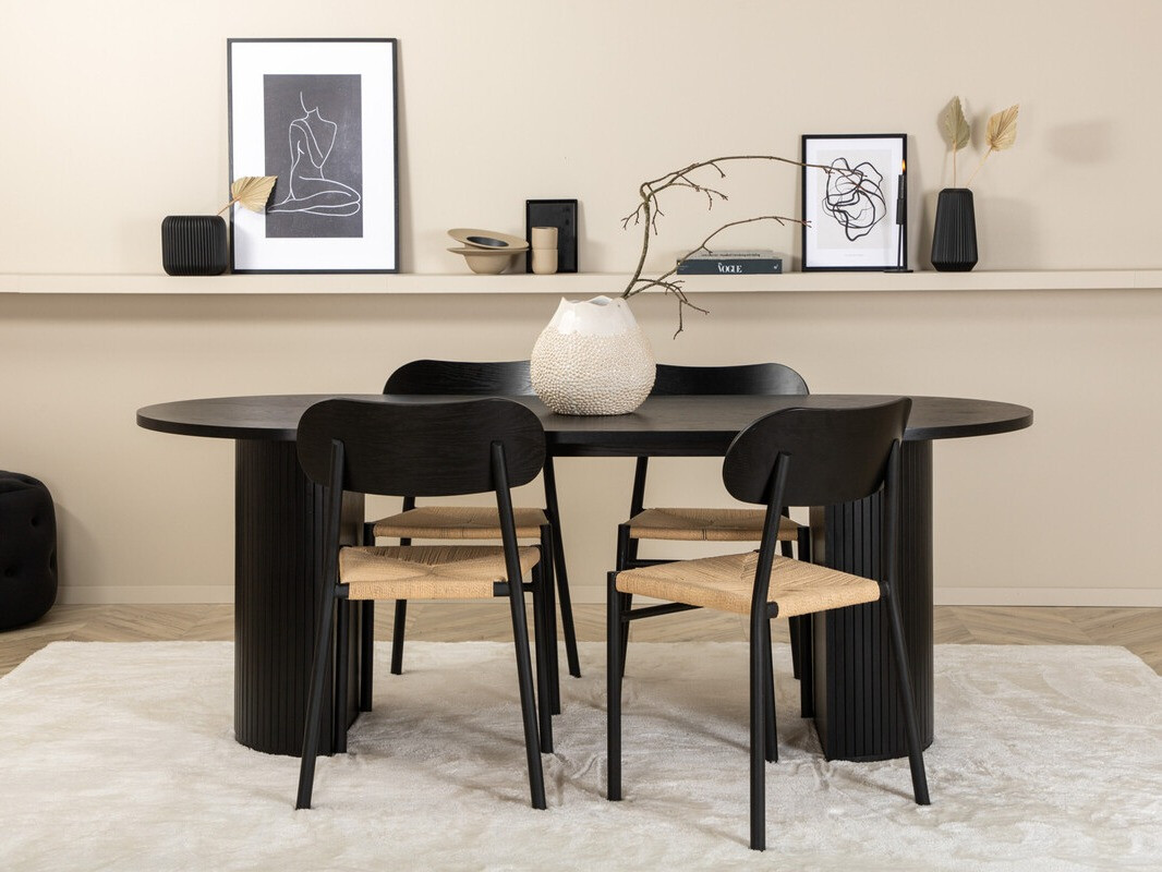 Dining set Dallas 3314 (Black + Light brown)