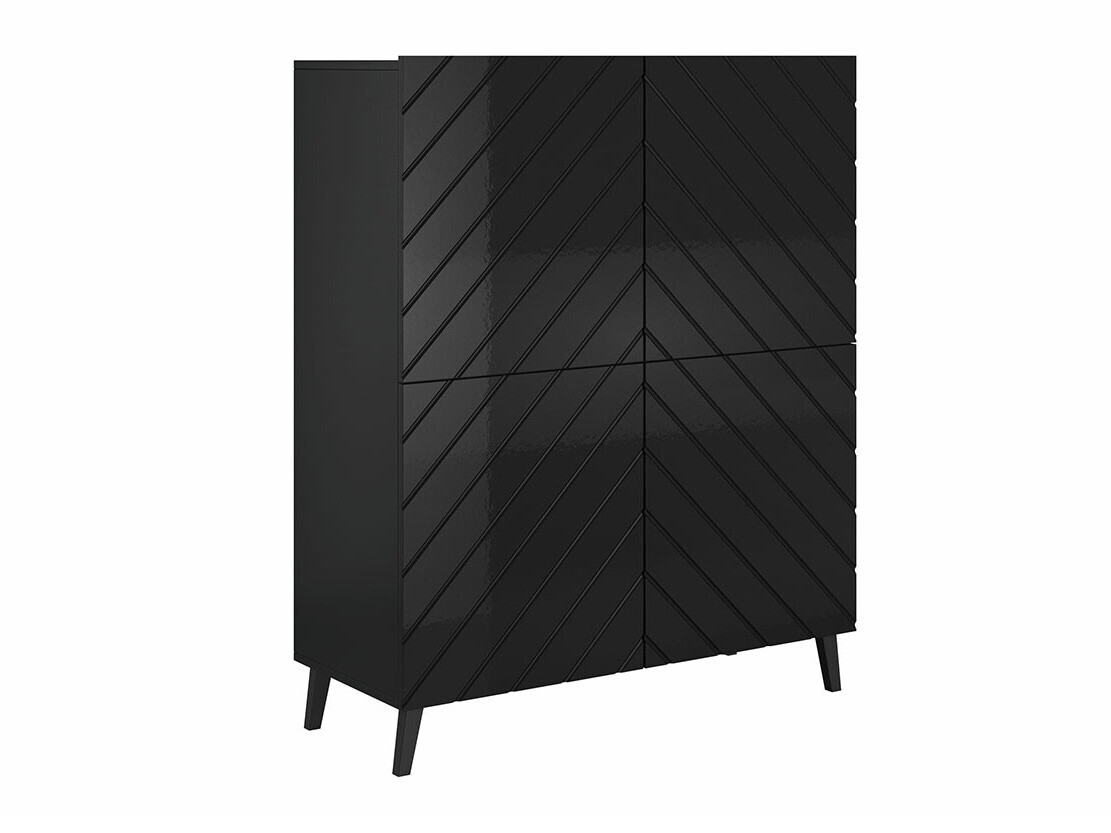 Sideboard Charlotte 179 (Black + Glossy black)