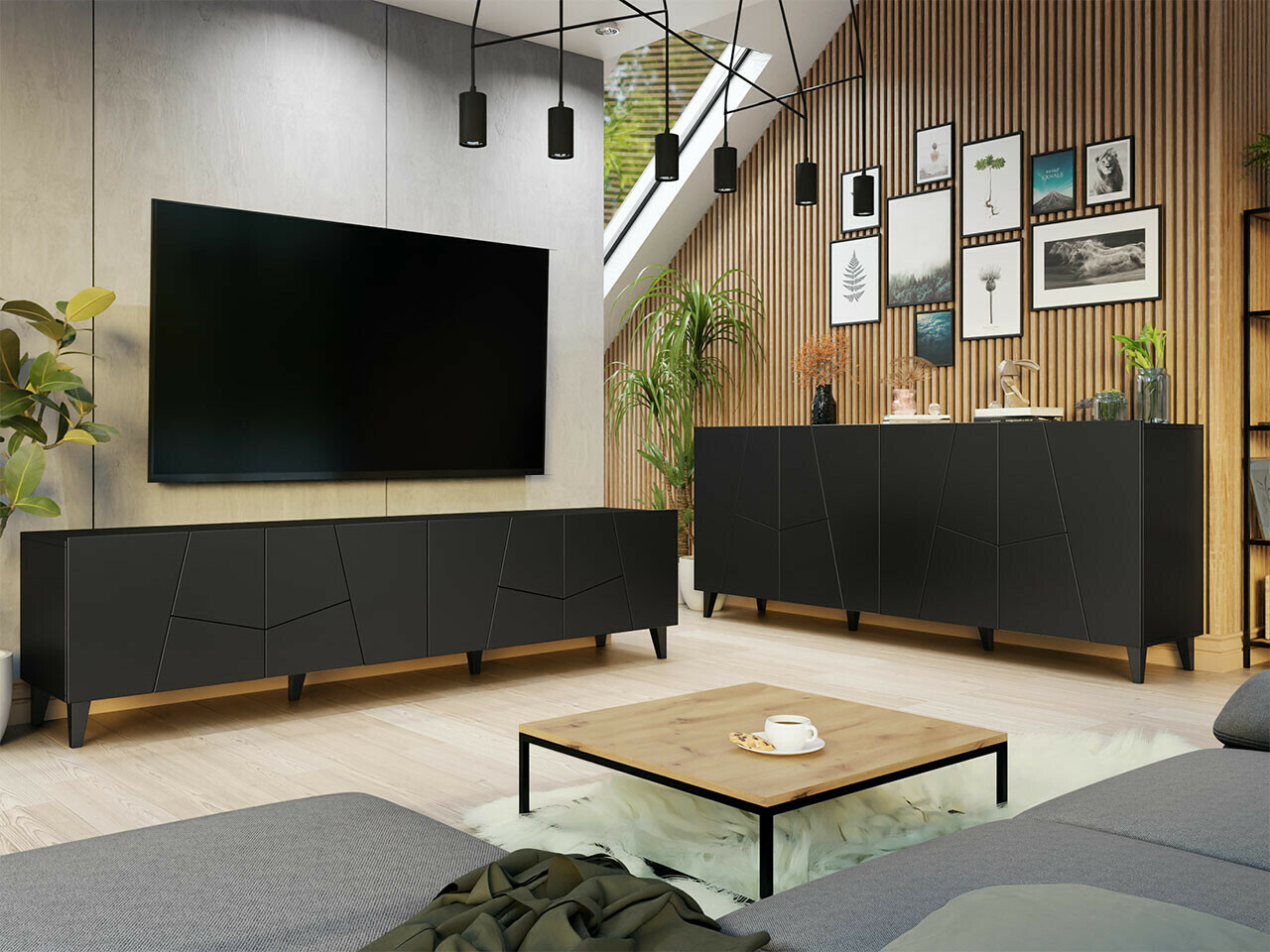 Living room set Charlotte 182 (Black)