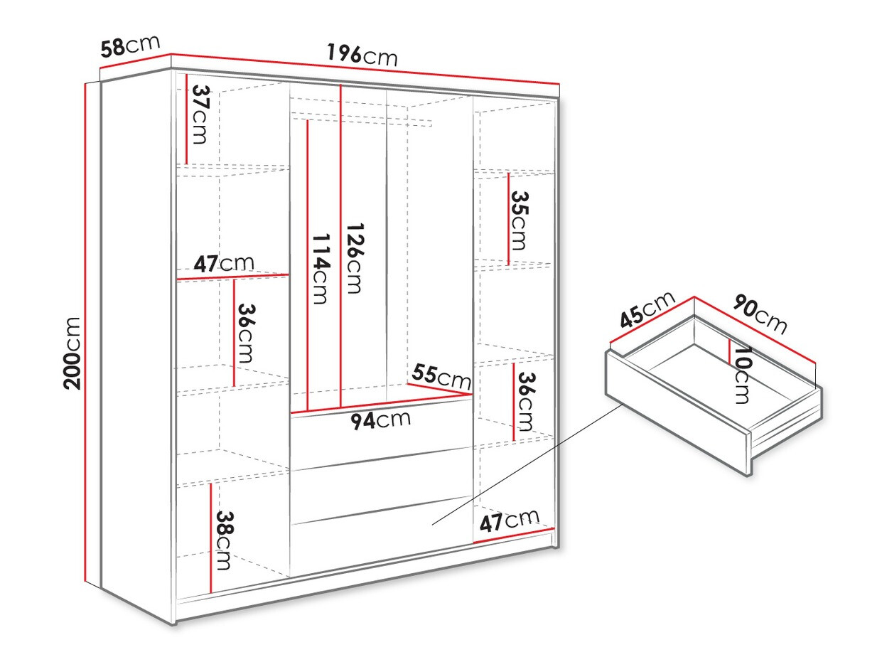 Wardrobe Collis V (Wotan Oak)